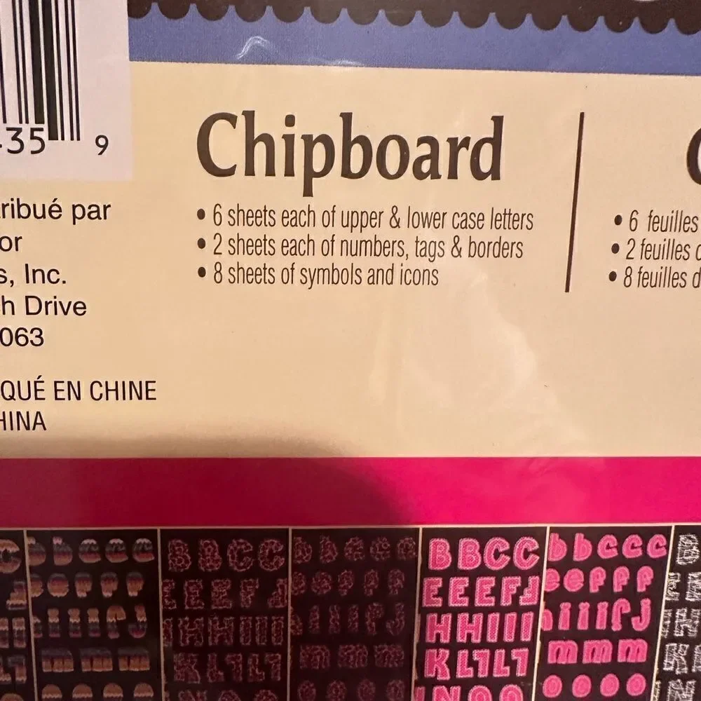 Recollections Chipboard Scrapbook Letters Numbers Symbols Icons Borders